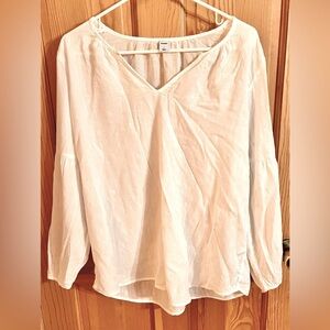 Old Navy Women's Top Long Sleeves Size Large Gauzy Flowy Coastal Boho Chic Beach
